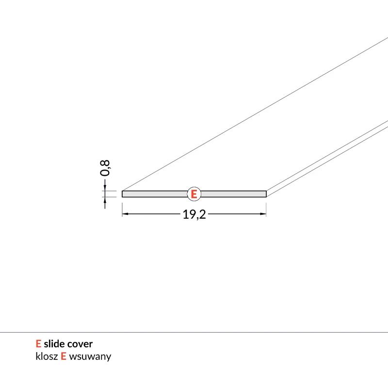 ELP Onderdeel LED-strip | cover schuif 2mt surface 14mm + cabi 12mm