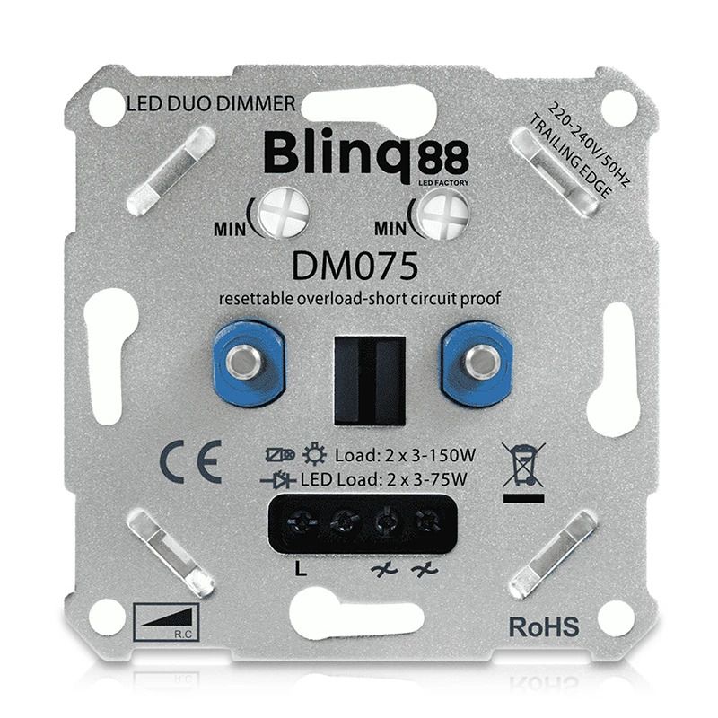 ELP Dimmer | duo dimmer 2 x 3-75w elektronische zekering