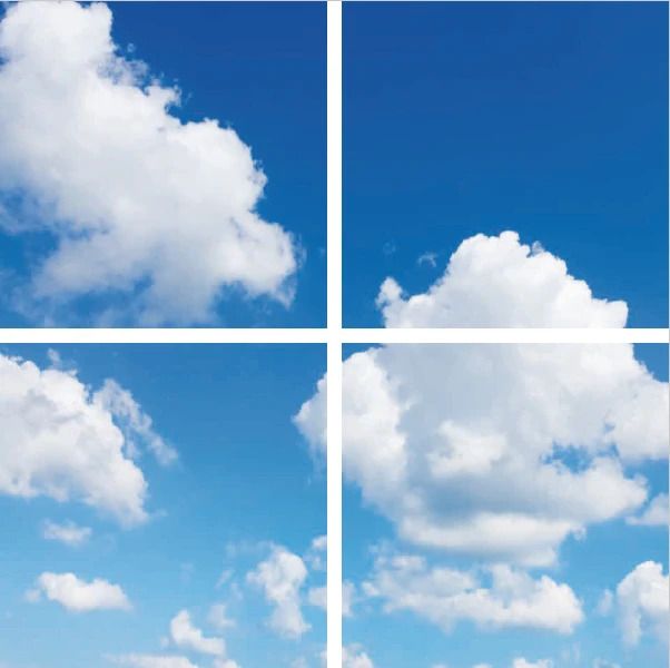 ELP Onderdeel | fotoprint afbeelding wolk | verdeeld over 4 panelen | 595 x 595 mm