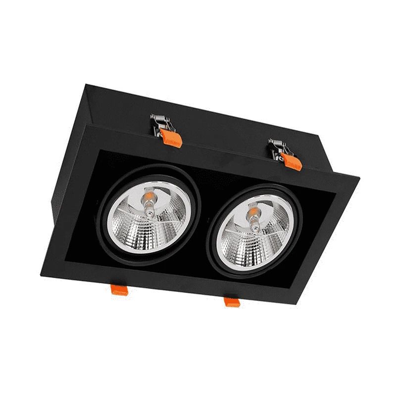 ELP ar111 dubbel armatuur pasithee zwart IP22