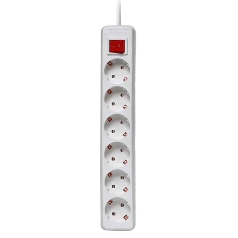 ELP zesvoudige tafelcontactdoos | met schakelaar | 1.5m | wit