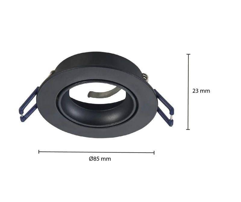 ELP gu10 armatuur carme kantelbaar zwart Ø85mm IP22