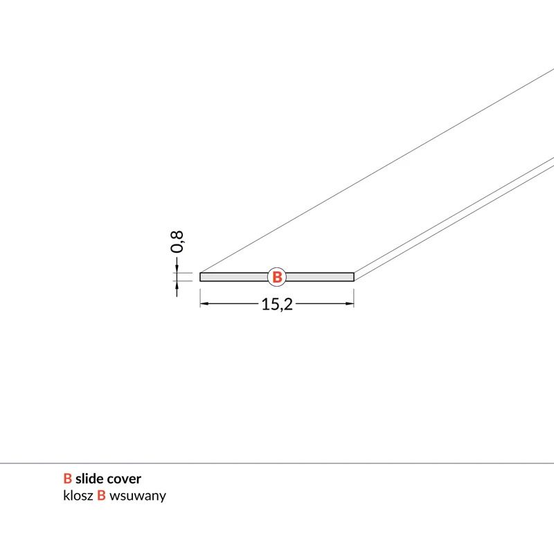 ELP Onderdeel LED-strip | cover schuif 2mt surface 10mm + smart 16mm