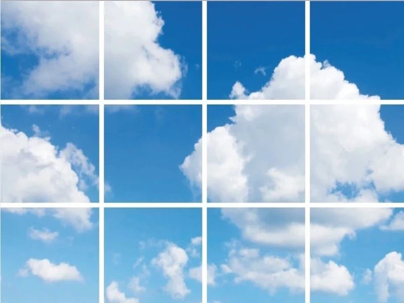 ELP Onderdeel | fotoprint afbeelding wolk | verdeeld over 12 panelen | 595 x 595 mm