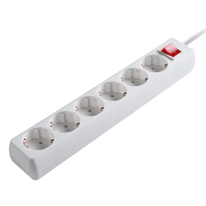 ELP zesvoudige tafelcontactdoos | met schakelaar | 3m | wit