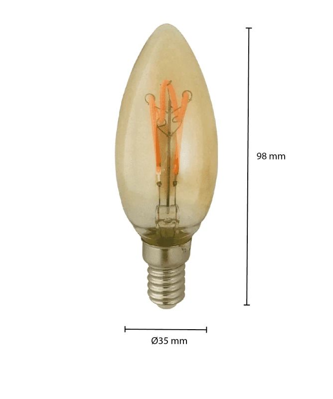 ELP E14 LED Kaarslamp | 4W 2200K Amber 200Lm | 822