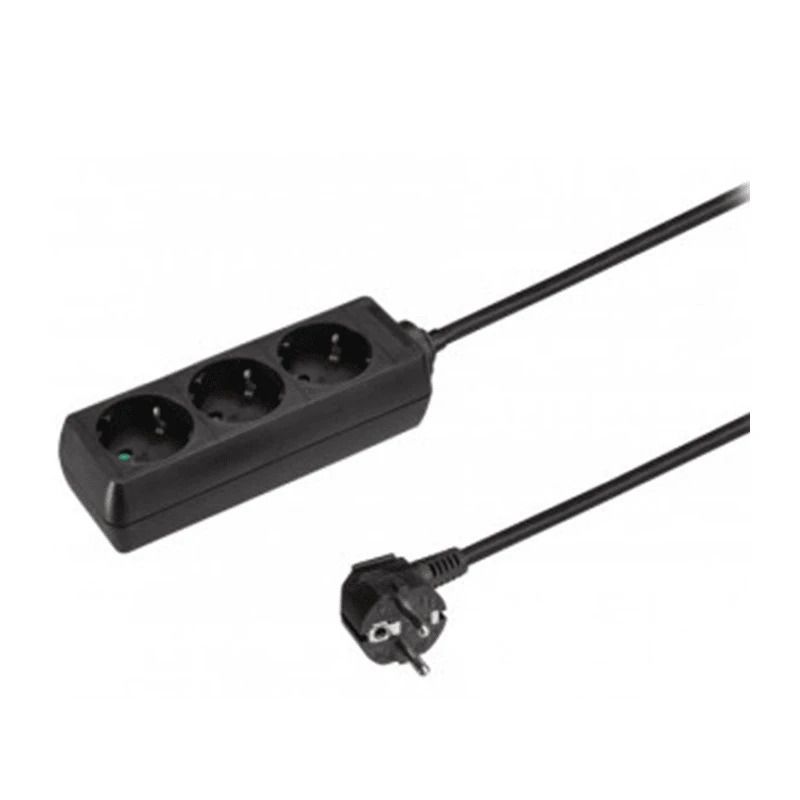 ELP drievoudige tafelcontactdoos 3m zwart