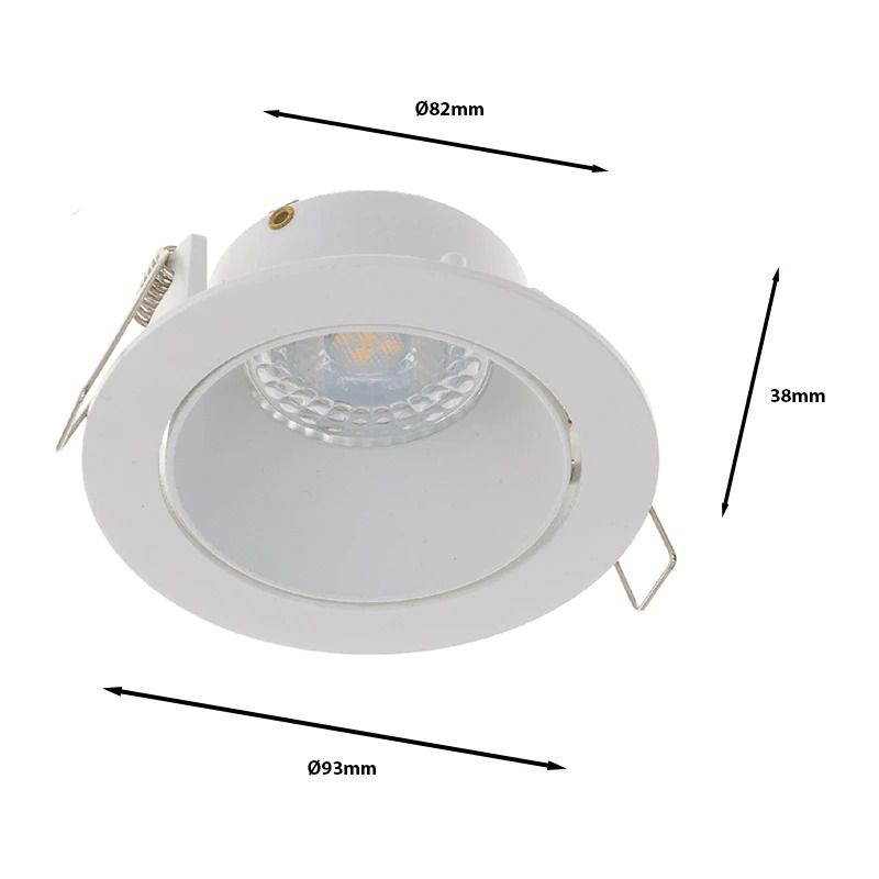 ELP gu10 armatuur salacia kantelbaar wit l Ø93mm IP22