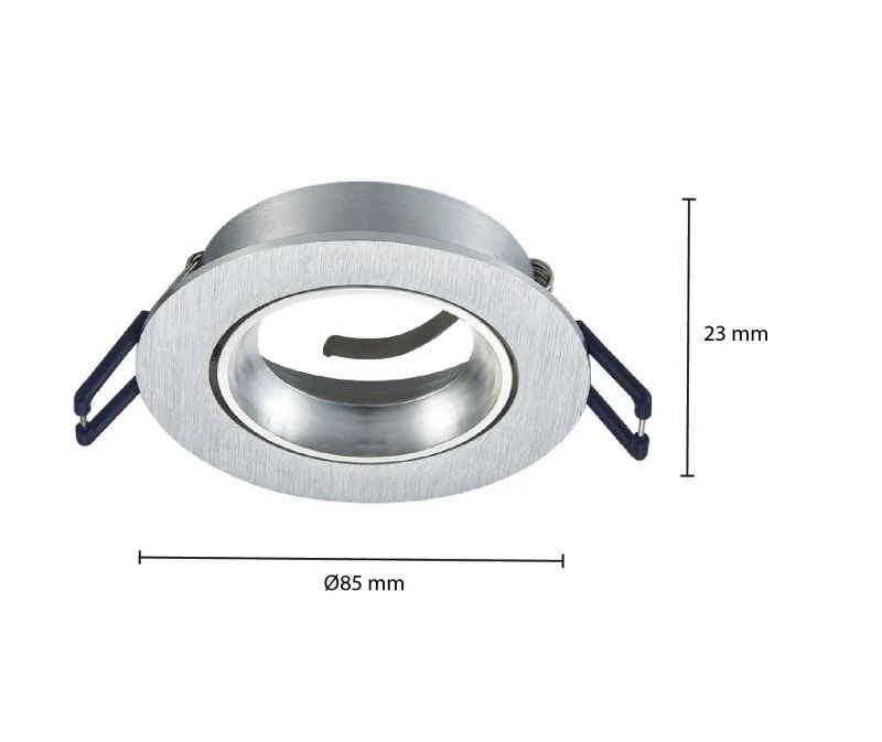 ELP gu10 armatuur carme kantelbaar zilver Ø85mm IP22