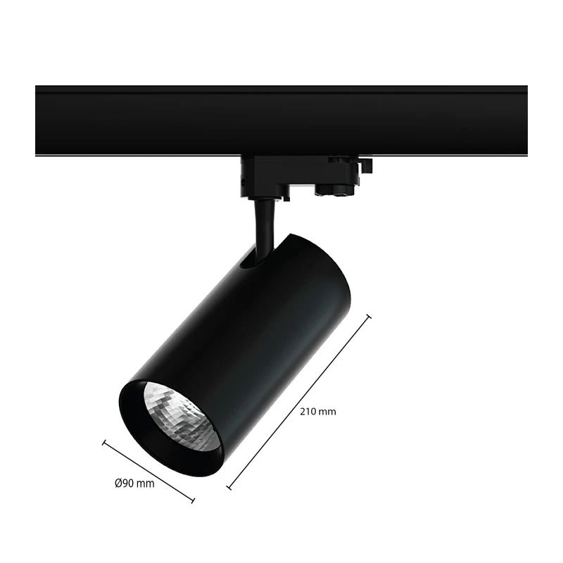 ELP 3-fase LED Railspot Zwart | 30W 3000K 2280Lm | 830 IP20