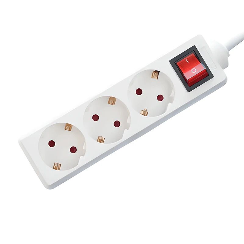 ELP drievoudige tafelcontactdoos | met schakelaar | 1.5m | wit