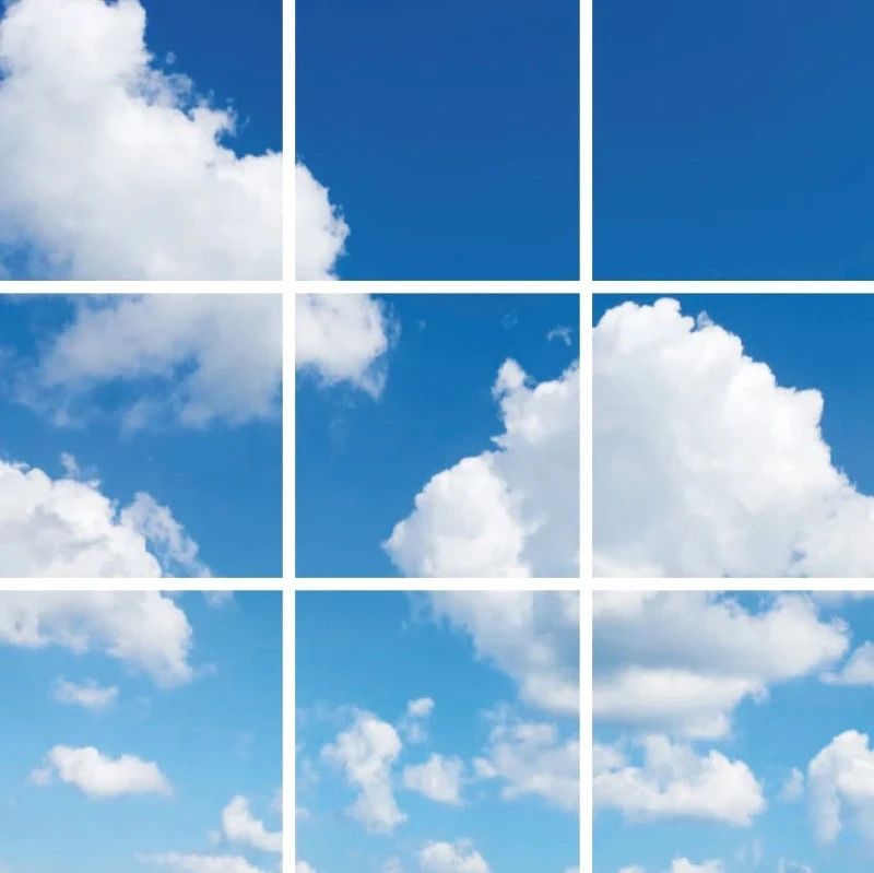 ELP Onderdeel | fotoprint afbeelding wolk | verdeeld over 9 panelen | 595 x 595 mm