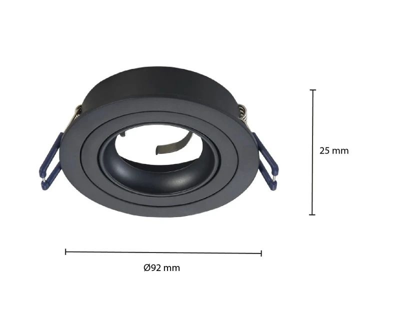 ELP gu10 armatuur metis kantelbaar zwart Ø92mm IP22