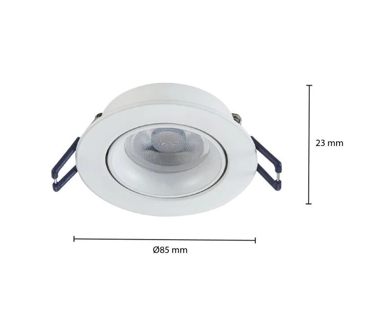 ELP gu10 armatuur carme kantelbaar wit Ø85mm IP22