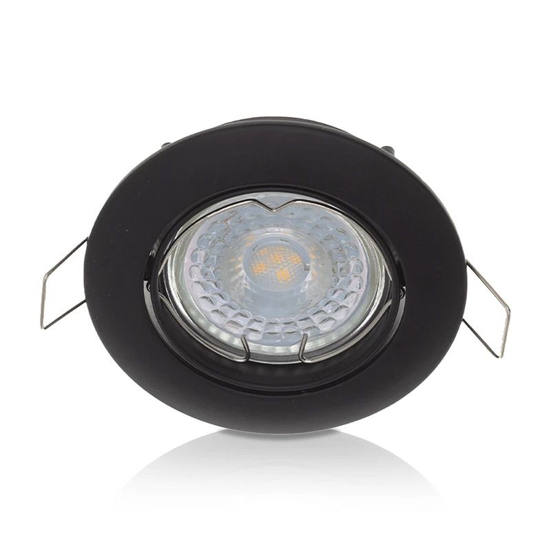 ELP gu10 armatuur naiad kantelbaar zwart m Ø82mm IP22