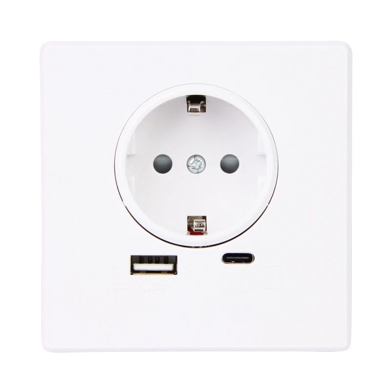 ELP Wandcontactdoos | met usb-a & usb-c aansluiting wit
