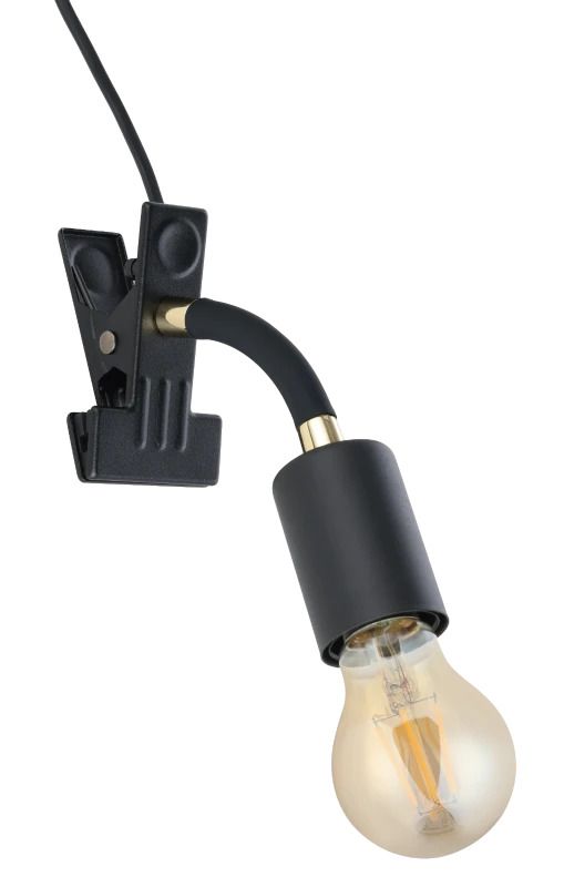 EGLO LED Klemspot Parrini | 1X E27 Max 40W | IP20 | Zwart/goud