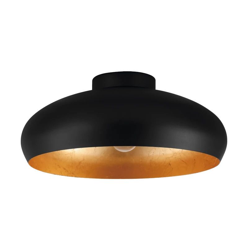 EGLO LED Plafondlamp Mogano | 1X E27 Max 60W | IP20 | Zwart/goud
