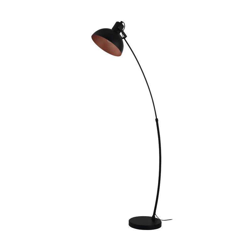 EGLO LED Vloerlamp Jaafra | 1X E27 Max 40W | Zwart/koper