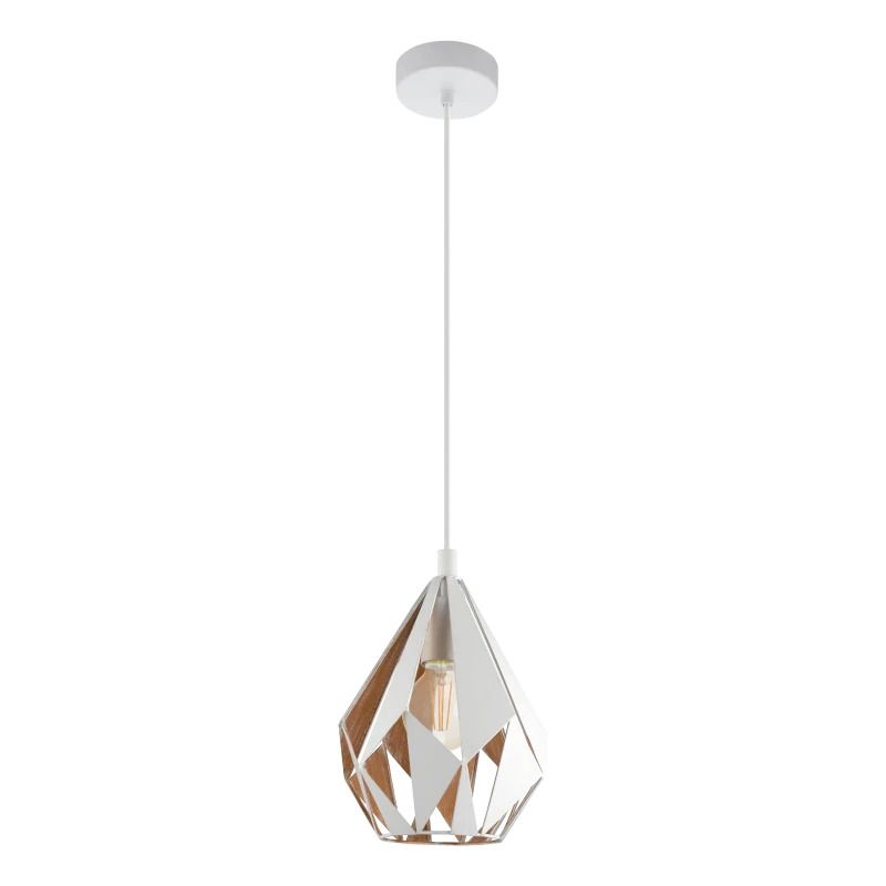 EGLO LED Hanglamp Carlton 1 | 1X E27 Max 60W | IP20 | Wit/goud