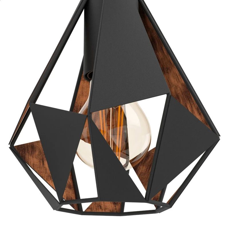 EGLO LED Wandlamp Carlton 4 | 1X E27 Max 60W | IP20 | Zwart/koper