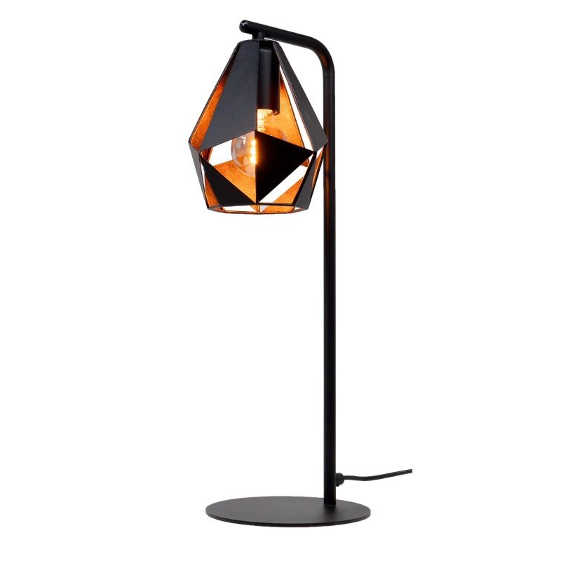 EGLO LED Tafellamp Carlton 4 | 1X E27 Max 60W | Zwart/koper