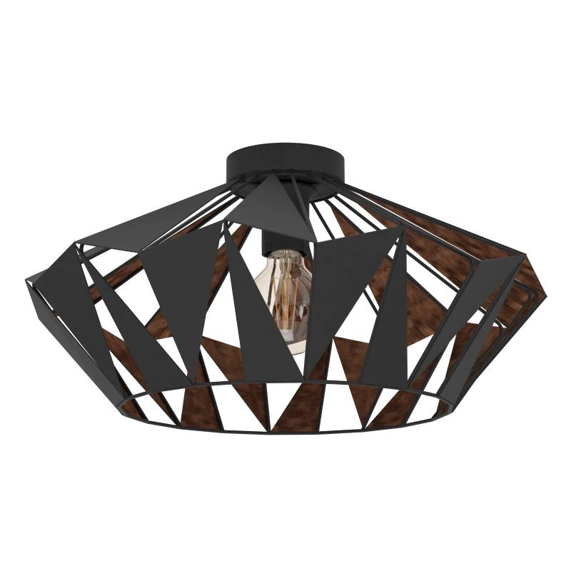 EGLO LED Plafondlamp Carlton 6 | 1X E27 Max 60W | IP20 | Zwart/koper