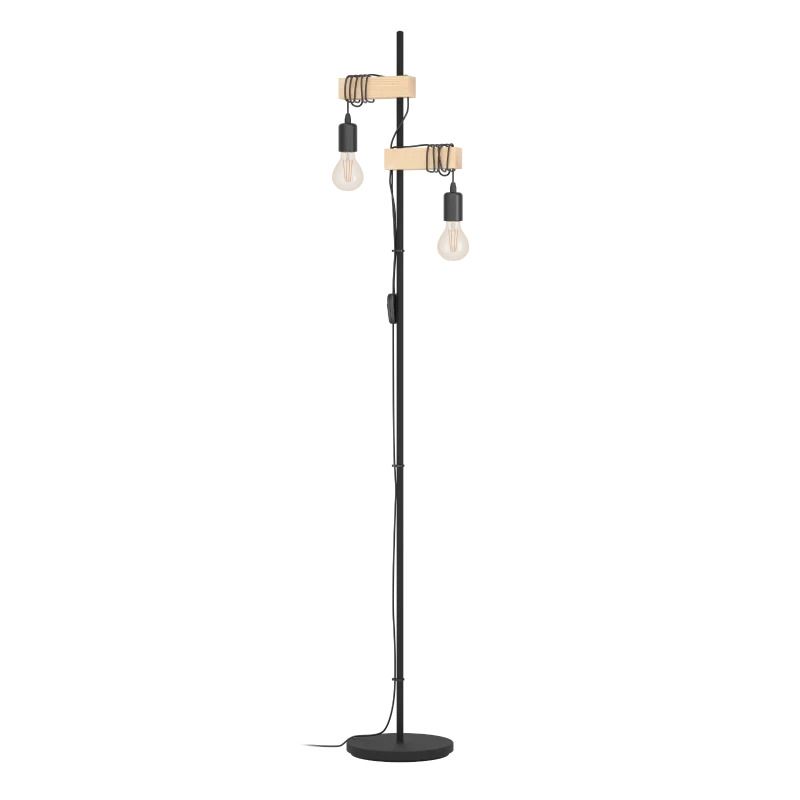 EGLO LED Vloerlamp Townshend | 2X E27 Max 10W | Hout