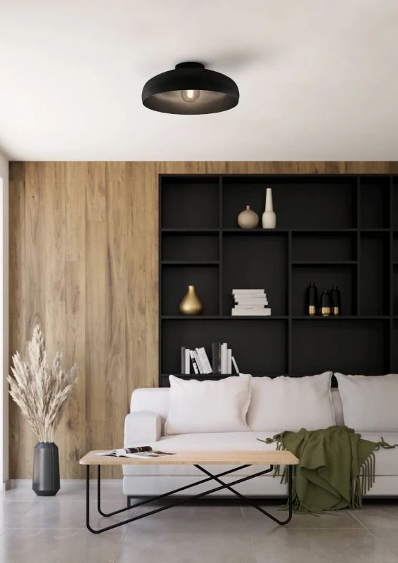 EGLO LED Plafondlamp Mogano | 1X E27 Max 60W | IP20 | Zwart