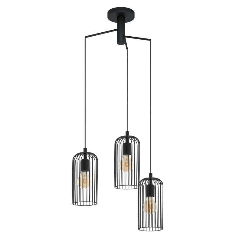 EGLO LED Hanglamp Roccamena 1 | 3X E27 Max 60W | IP20 | Zwart
