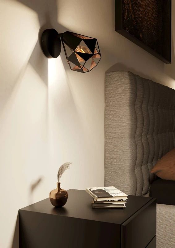EGLO LED Wand/Plafondlamp Carlton 7 | 1X E27 Max 40W | IP20 | Zwart/koper