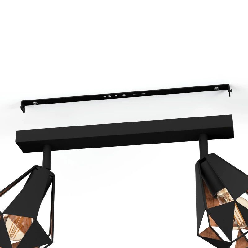EGLO LED Plafondlamp Carlton 7 | 2X E27 Max 40W | IP20 | Zwart/koper
