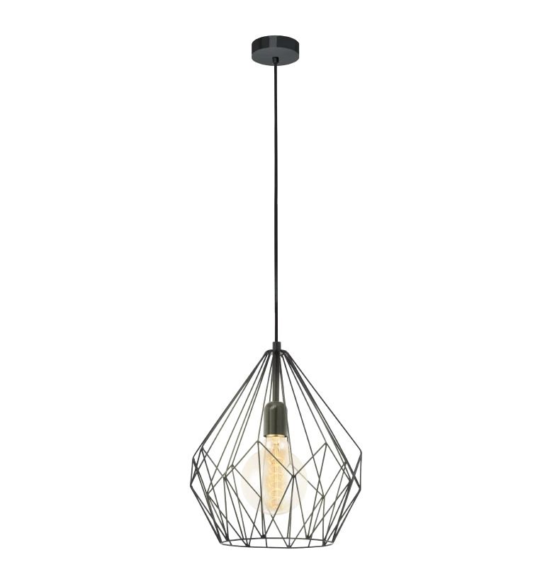 EGLO LED Hanglamp Carlton | 1X E27 Max 60W | IP20 | Zwart
