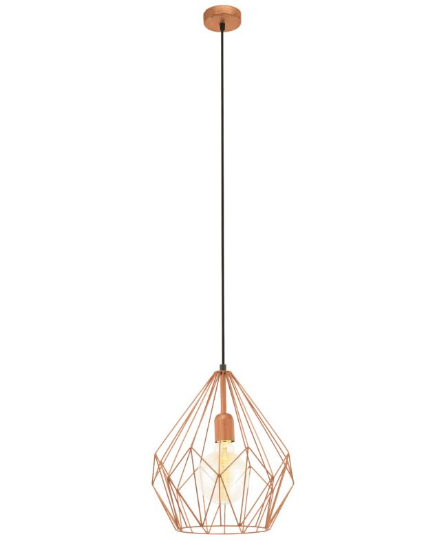 EGLO LED Hanglamp Carlton | 1X E27 Max 60W | IP20 | Koper