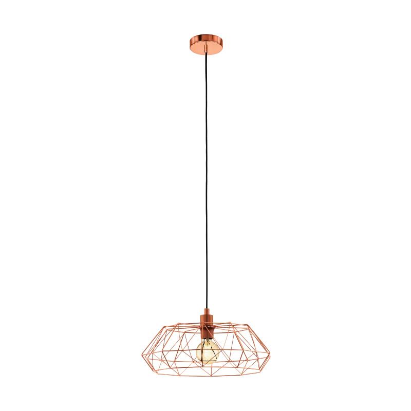 EGLO LED Hanglamp Carlton 2 | 1X E27 Max 60W | IP20 | Koper
