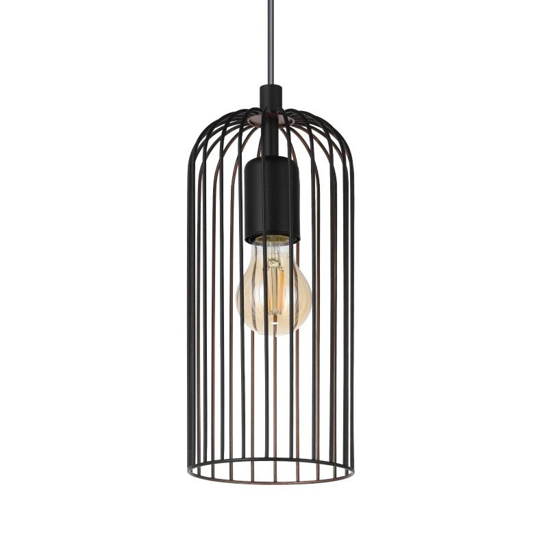 EGLO LED Hanglamp Roccamena | 3X E27 Max 60W | IP20 | Zwart/koper