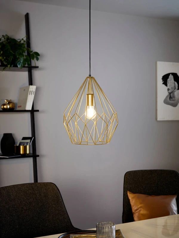 EGLO LED Hanglamp Carlton | 1X E27 Max 60W | IP20 | Goud