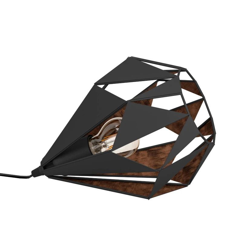 EGLO LED Tafellamp Carlton 1 | 1X E27 Max 60W | Zwart/koper