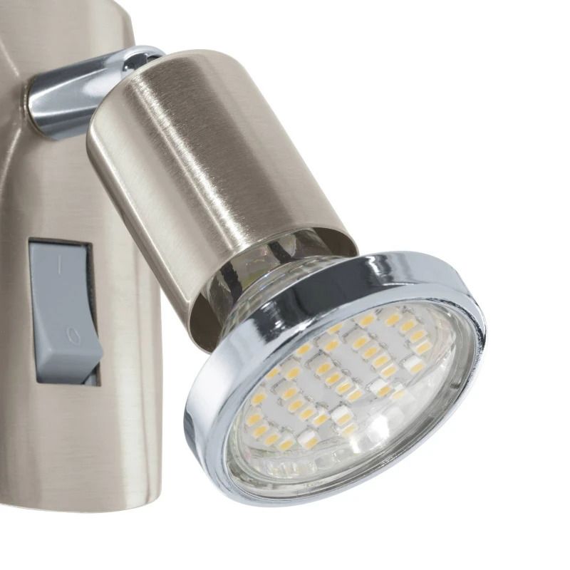 EGLO LED Stekkerspot Mini 4 | 1X GU10 2.8W 3000K 250Lm | IP20 | Rvs