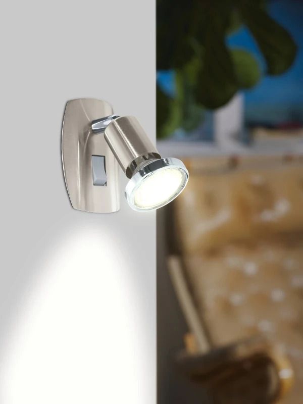 EGLO LED Stekkerspot Mini 4 | 1X GU10 2.8W 3000K 250Lm | IP20 | Rvs