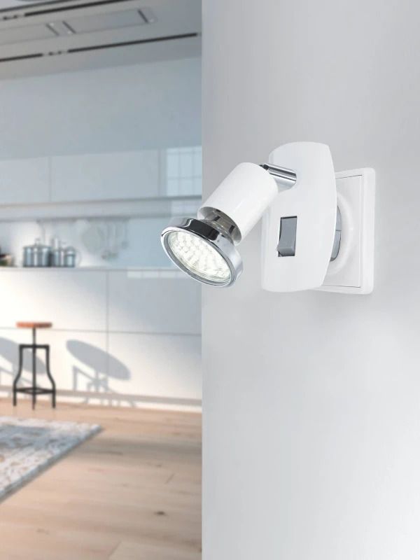 EGLO LED Stekkerspot Mini 4 | 1X GU10 2.8W 3000K 250Lm | IP20 | Wit
