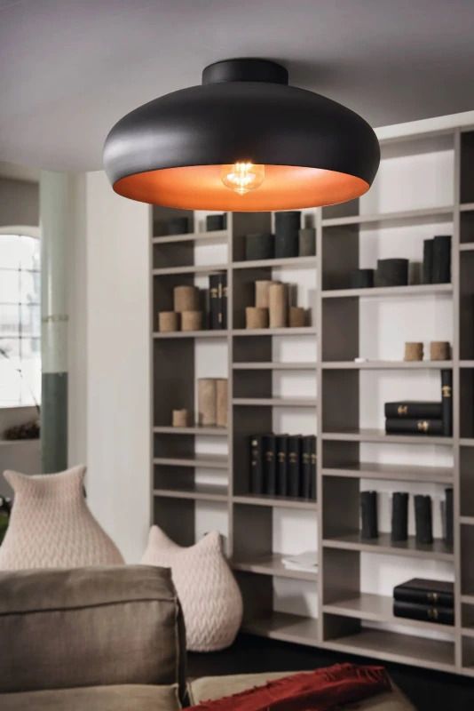 EGLO LED Plafondlamp Mogano | 1X E27 Max 60W | IP20 | Zwart/koper