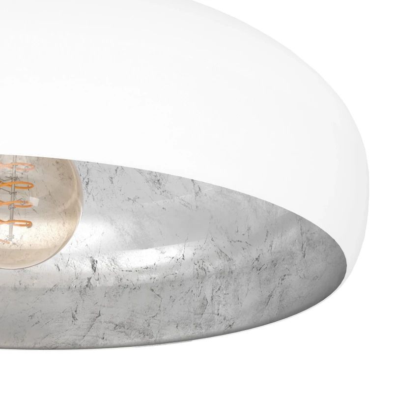EGLO LED Plafondlamp Mogano | 1X E27 Max 60W | IP20 | Wit/zilver