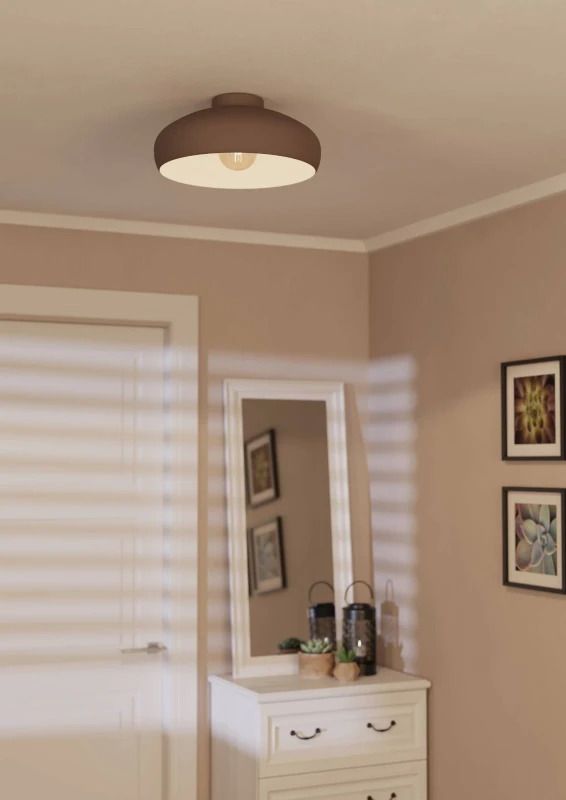 EGLO LED Plafondlamp Mogano | 1X E27 Max 60W | IP20 | Mokka
