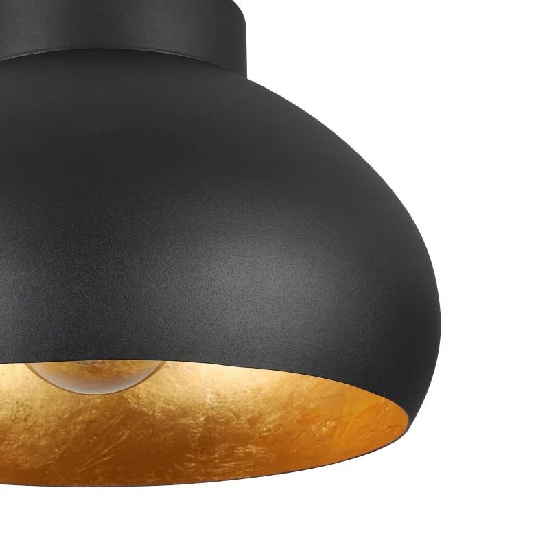 EGLO LED Plafondlamp Mogano 2 | 1X E27 Max 40W | IP20 | Zwart/goud