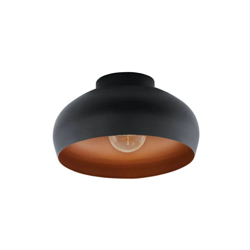 EGLO LED Plafondlamp Mogano 2 | 1X E27 Max 40W | IP20 | Zwart/koper