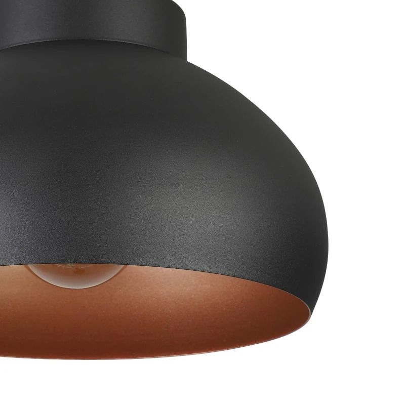 EGLO LED Plafondlamp Mogano 2 | 1X E27 Max 40W | IP20 | Zwart/koper