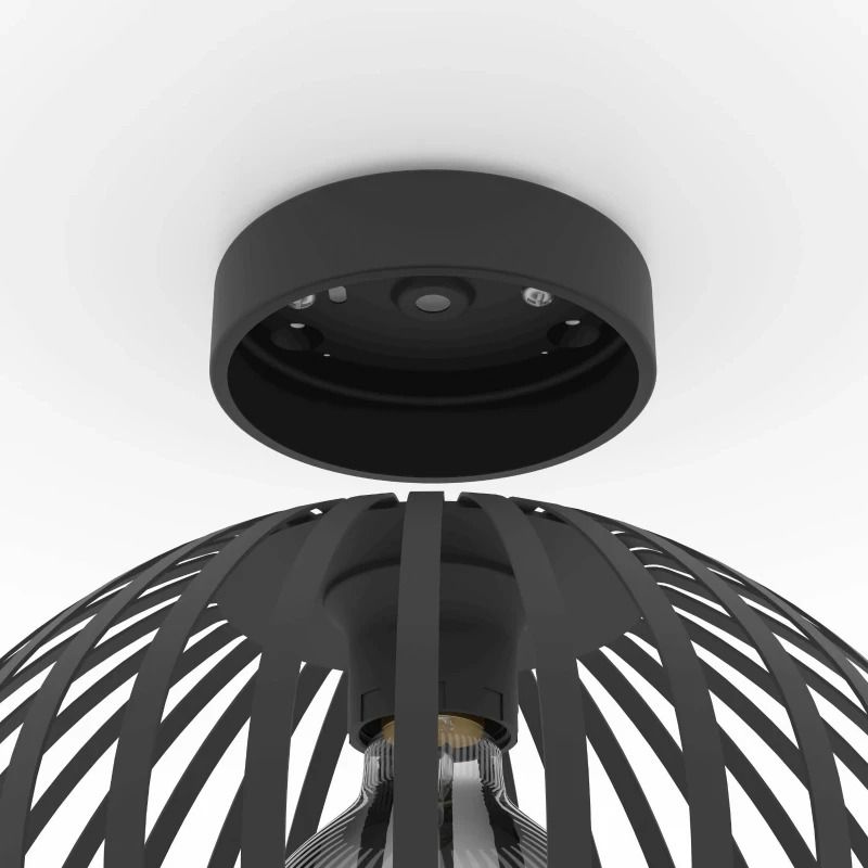 EGLO LED Plafondlamp Mogano 3 | 1X E27 Max 40W | IP20 | Zwart/metal
