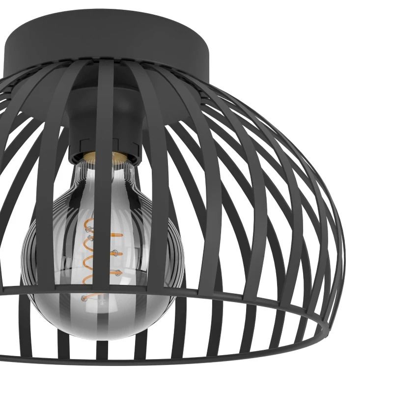 EGLO LED Plafondlamp Mogano 3 | 1X E27 Max 40W | IP20 | Zwart/metal