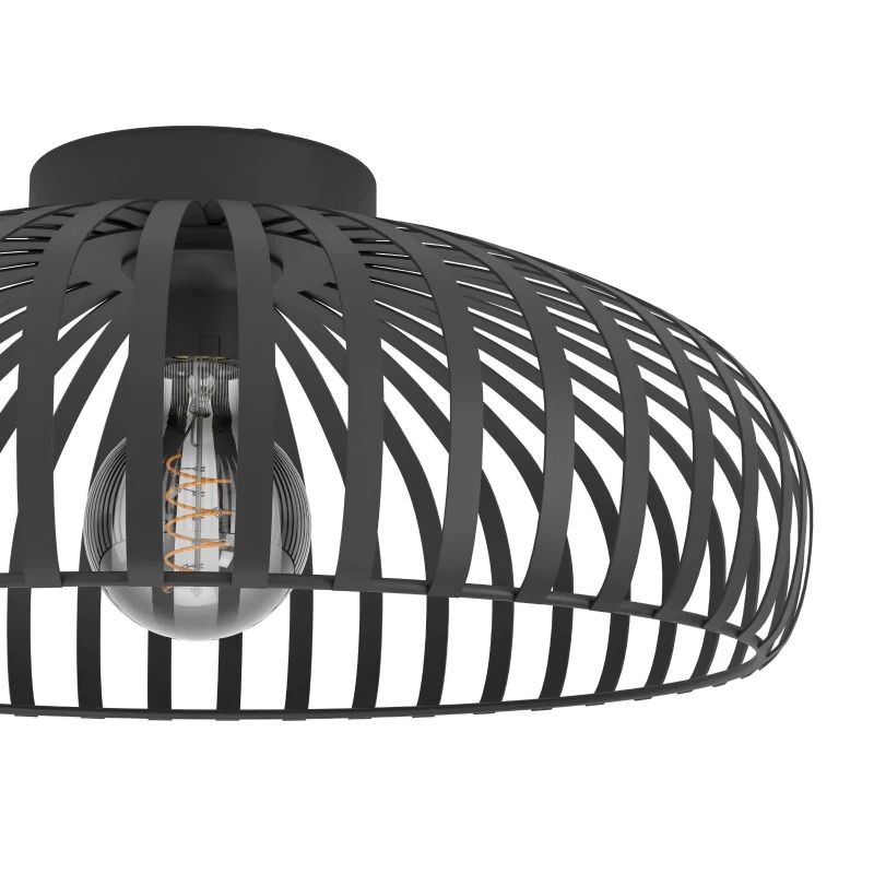 EGLO LED Plafondlamp Mogano 3 | 1X E27 Max 40W | IP20 | Zwart/metal